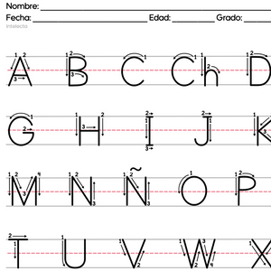 Trazo de letras con números