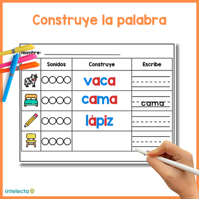 Construye y escribe la palabra