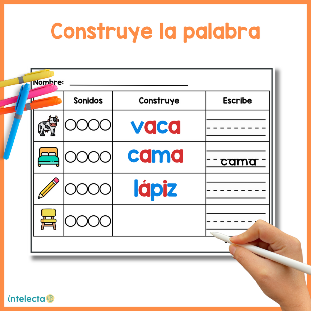 Intelecta Construye y escribe la palabra – Intelecta