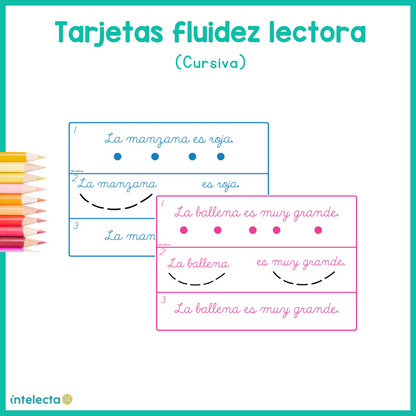 Tarjetas de fluidez lectora (Cursiva)