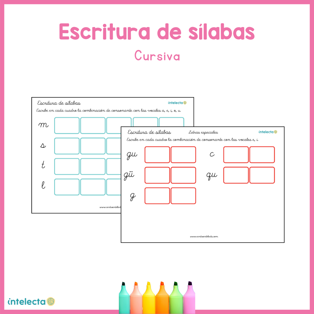 Escritura de sílabas (cursiva)