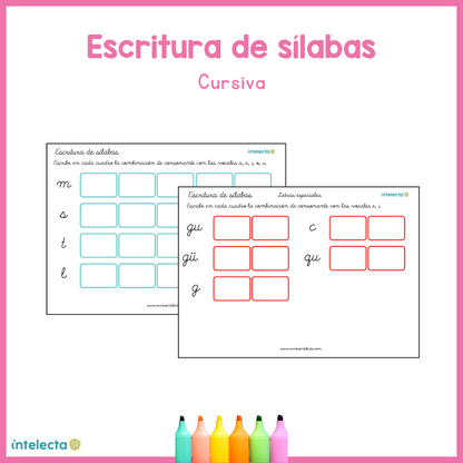 Escritura de sílabas (cursiva)