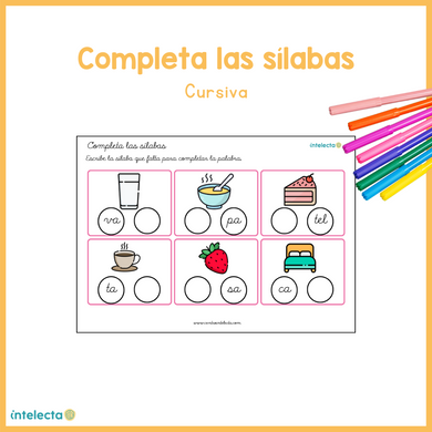 Completa las sílabas (cursiva)