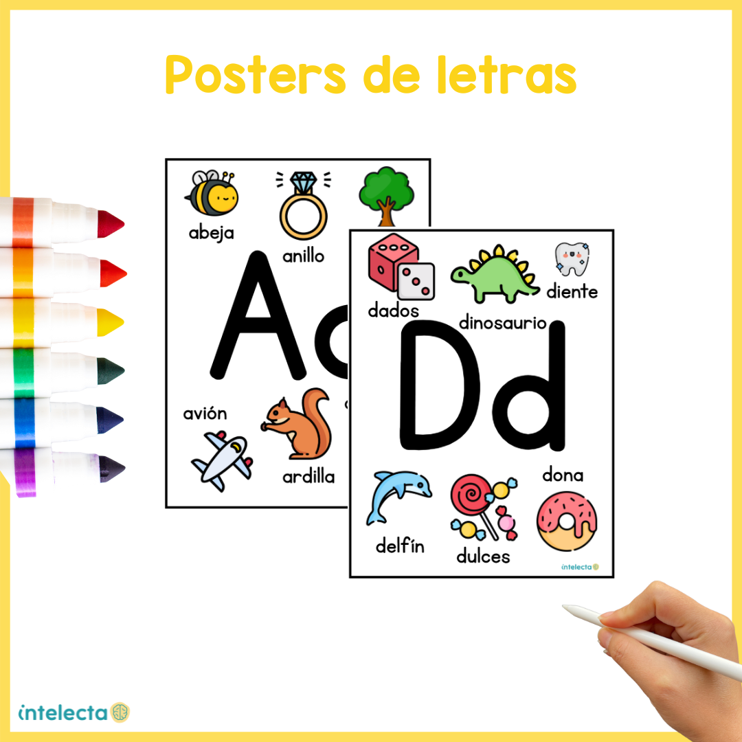 Posters y flashcards de letras