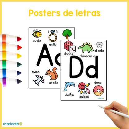 Posters y flashcards de letras