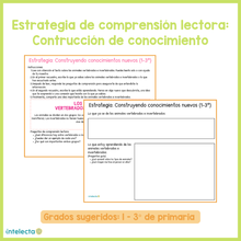 Cargar imagen en el visor de la galería, Estrategia para comprensión lectora: Construcción de conocimiento 1° a 3° primaria