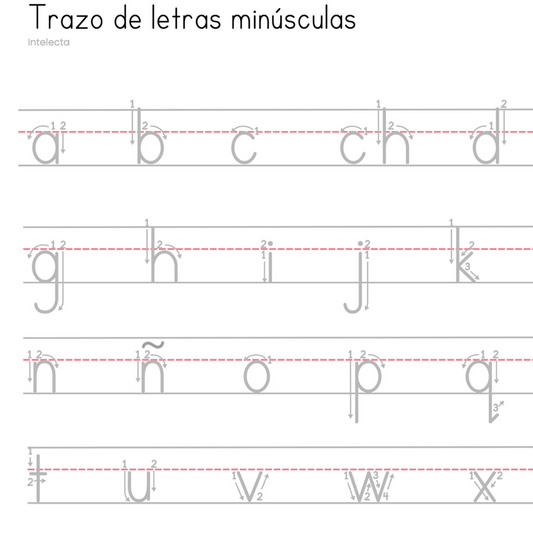 Trazo de letras con números