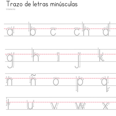 Trazo de letras con números