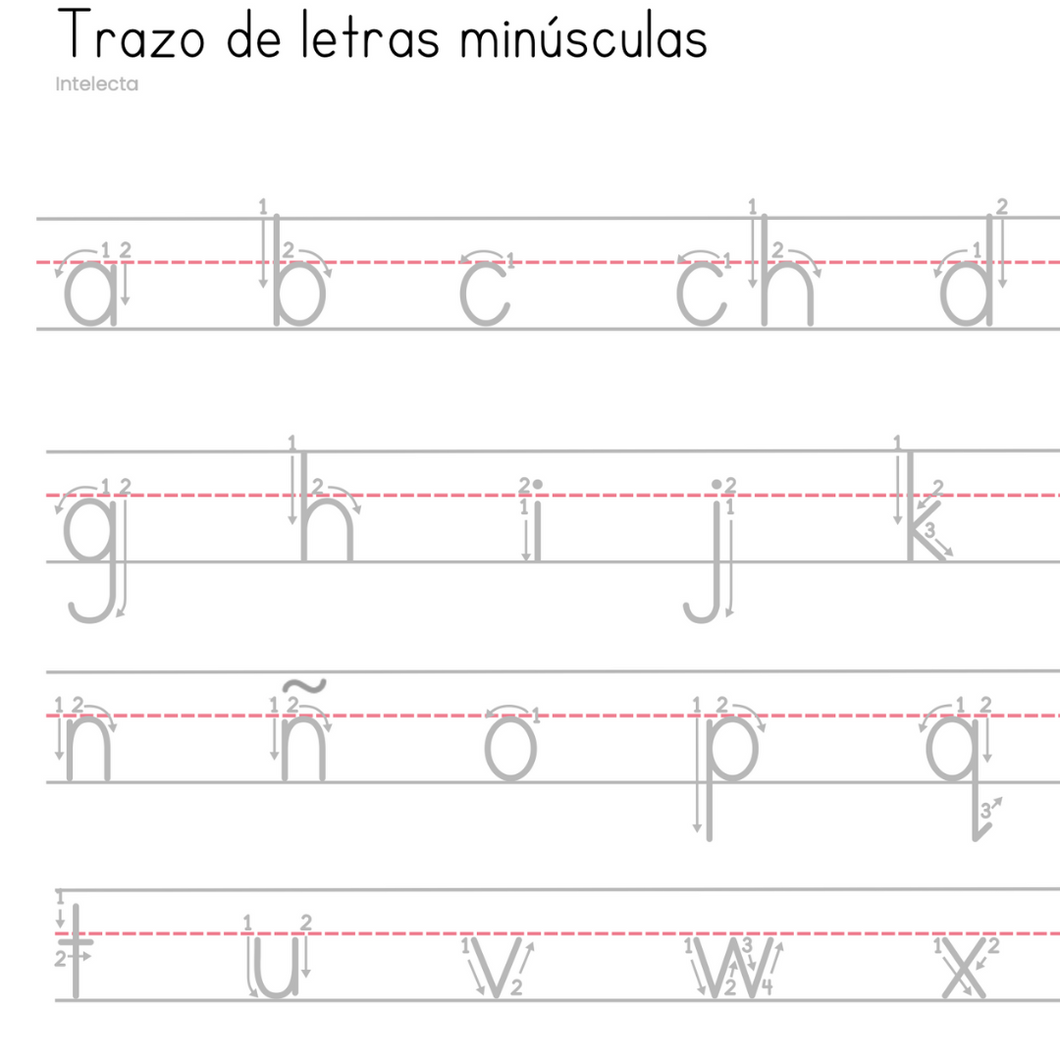 Trazo de letras con números