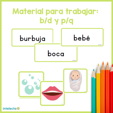 Tarjetas de palabras b/d y p/q