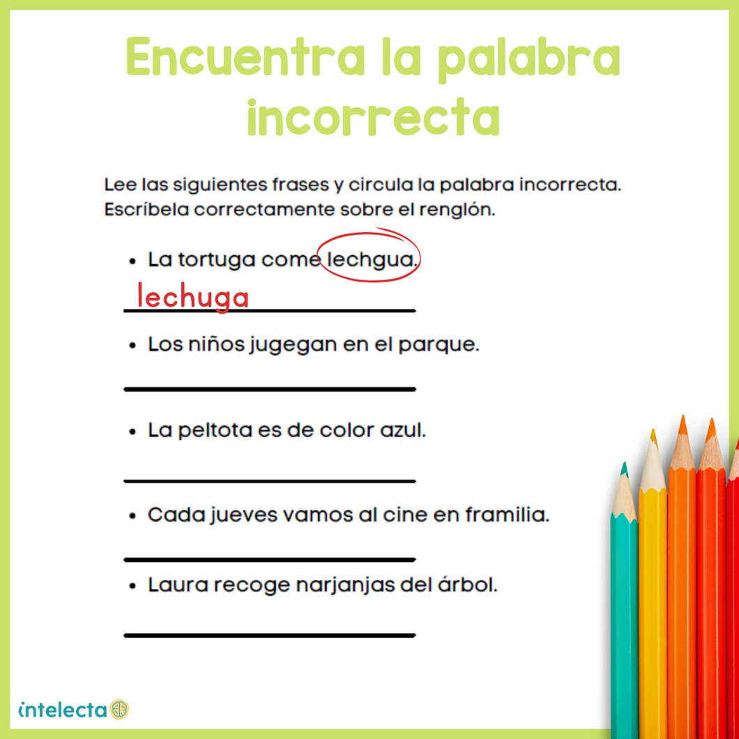 Encuentra la palabra incorrecta