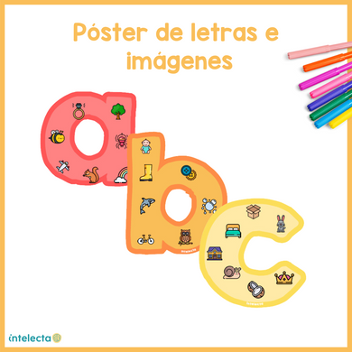 Póster letras e imágenes (arcoiris)