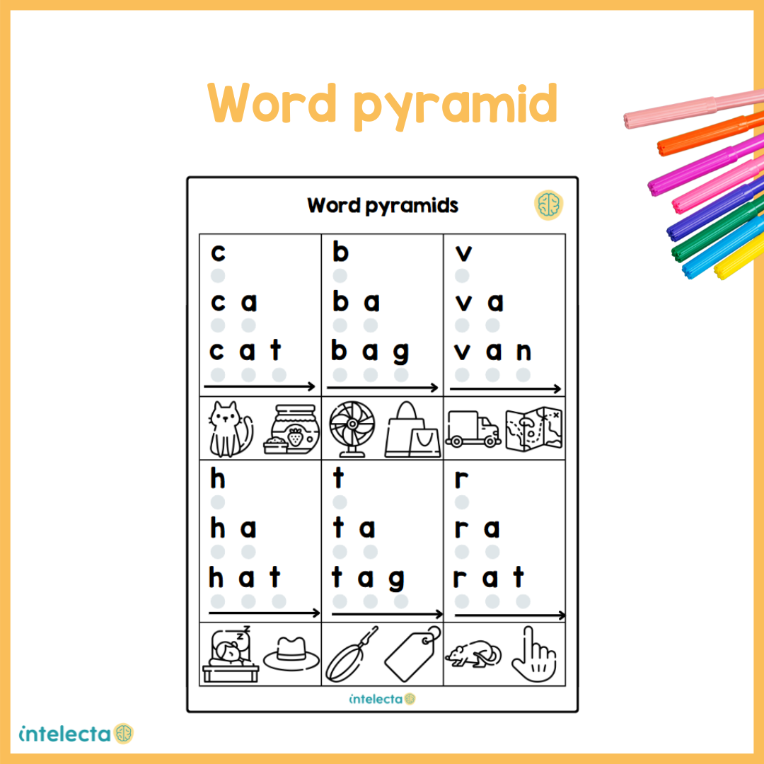 Word pyramid short sounds